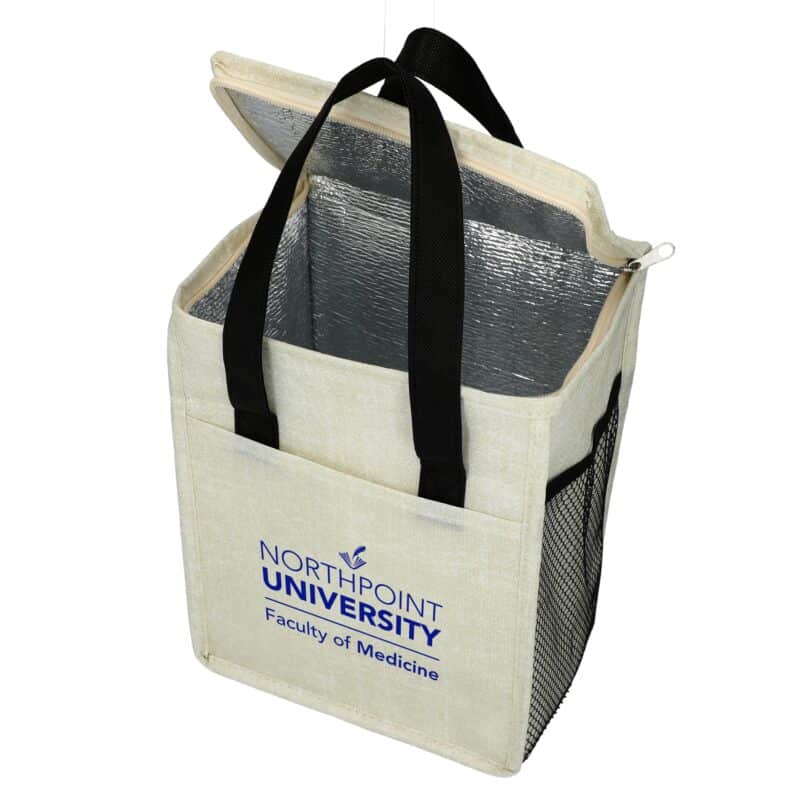 Custom Ares Recycled Non-Woven 12 Can Cooler with Company Logo - Personalized Bulk Corporate Gift - 5