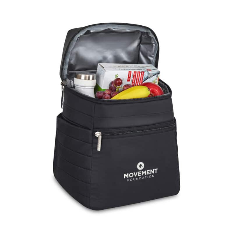 Custom Aviana™ Mini Backpack Cooler - Black with Company Logo - Personalized Bulk Corporate Gift - 2