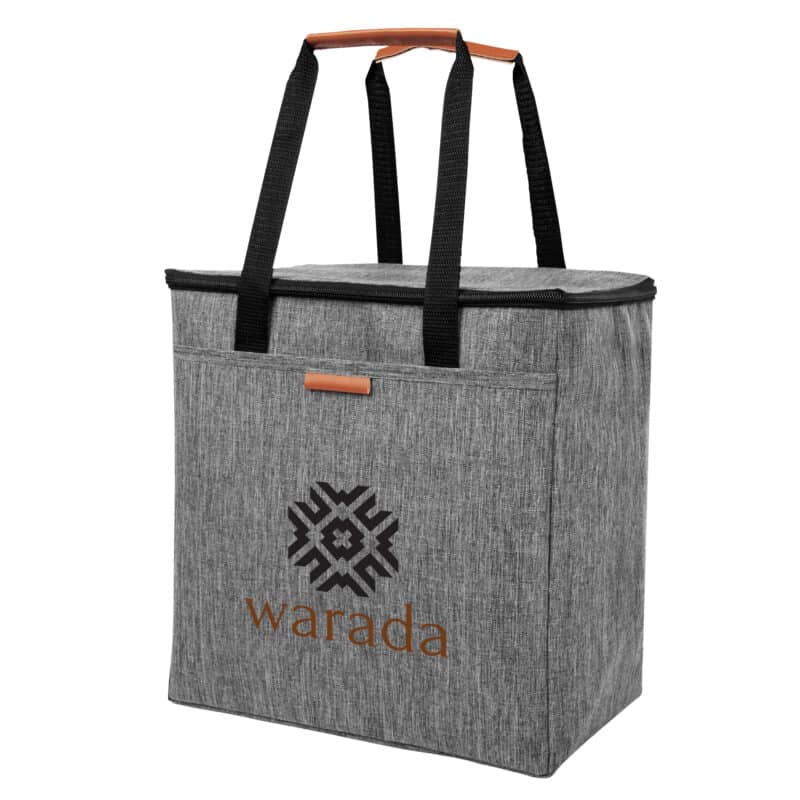 Custom Huntington Heathered Cooler Tote Bag with Company Logo - Personalized Bulk Corporate Gift - 2