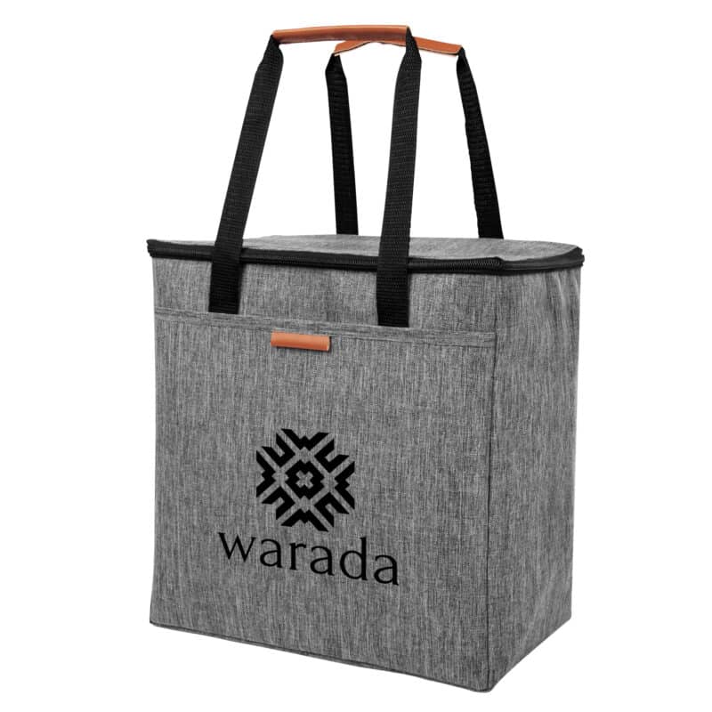 Custom Huntington Heathered Cooler Tote Bag with Company Logo - Personalized Bulk Corporate Gift - 3