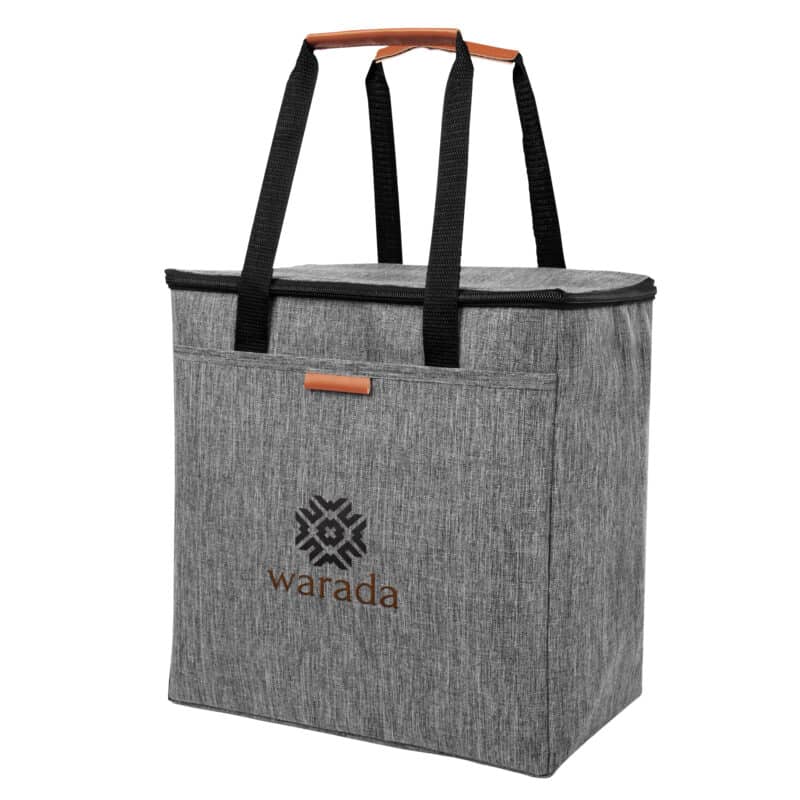 Custom Huntington Heathered Cooler Tote Bag with Company Logo - Personalized Bulk Corporate Gift - 6