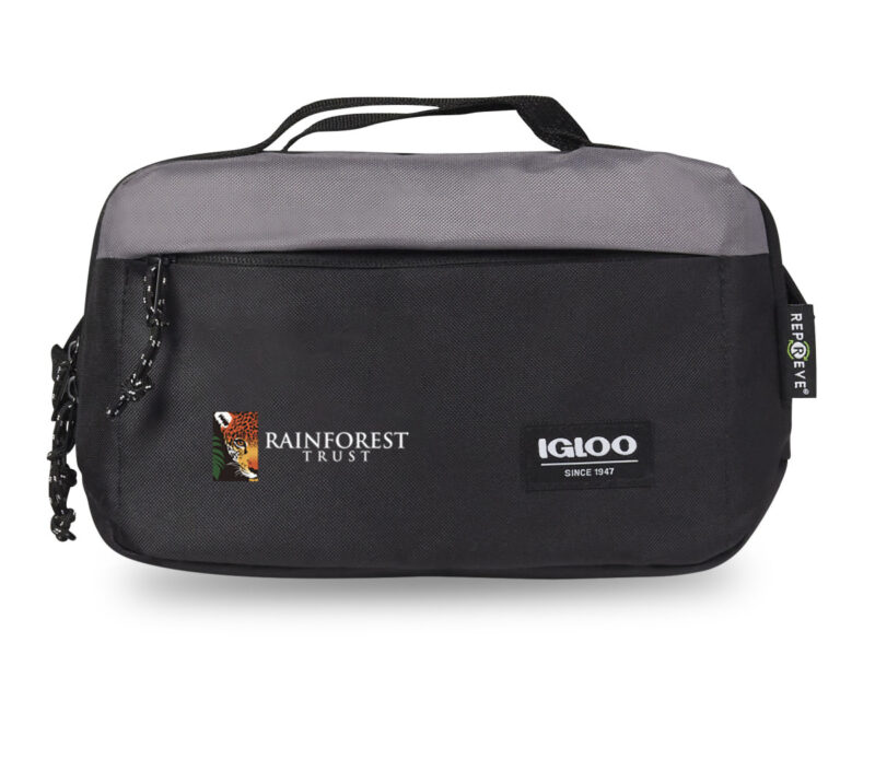 Custom Igloo® Fundamentals Hip Pack Cooler - Black-Dark Grey with Company Logo - Personalized Bulk Corporate Gift - 3