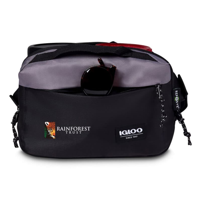 Custom Igloo® Fundamentals Hip Pack Cooler - Black-Dark Grey with Company Logo - Personalized Bulk Corporate Gift - 4
