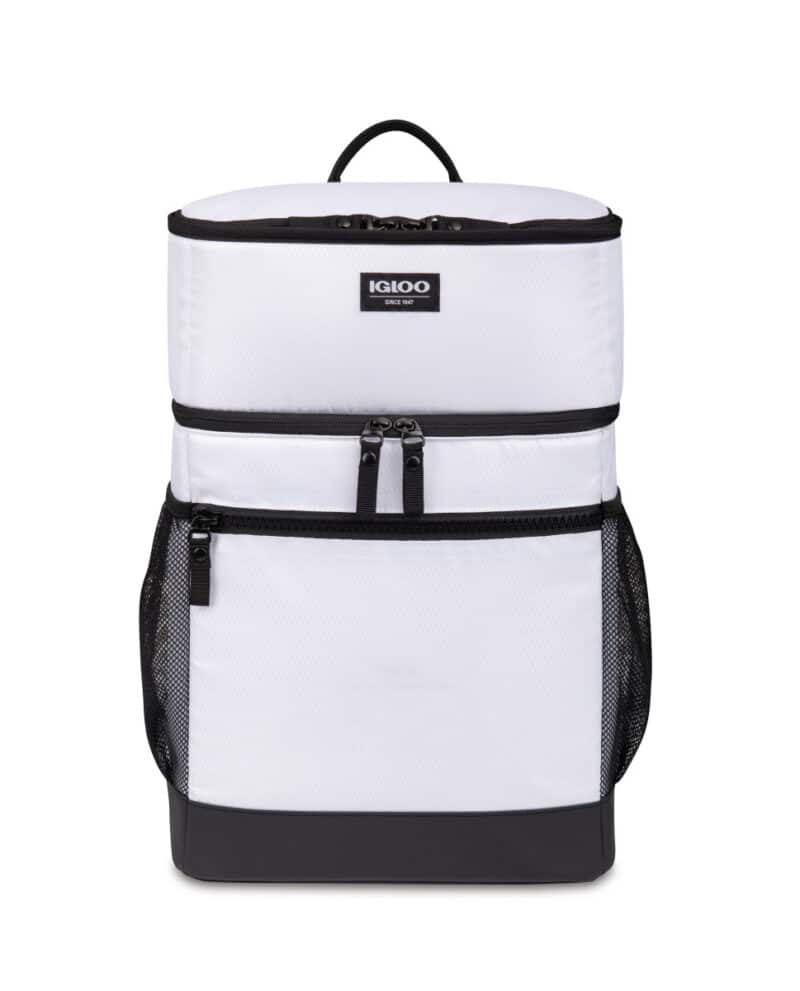 Custom Igloo® Maddox Backpack Cooler - White with Company Logo - Personalized Bulk Corporate Gift - 1