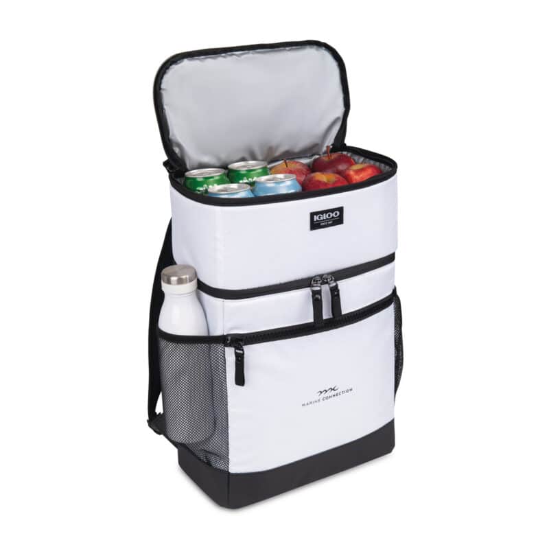 Custom Igloo® Maddox Backpack Cooler - White with Company Logo - Personalized Bulk Corporate Gift - 2