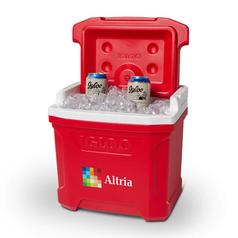 Custom Igloo® Profile II 16 Qt Cooler - White-Red Star with Company Logo - Personalized Bulk Corporate Gift - 4