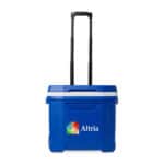 Custom Igloo® Profile II 28 Qt Roller Cooler - White-Majestic Blue with Company Logo - Personalized Bulk Corporate Gift - 2