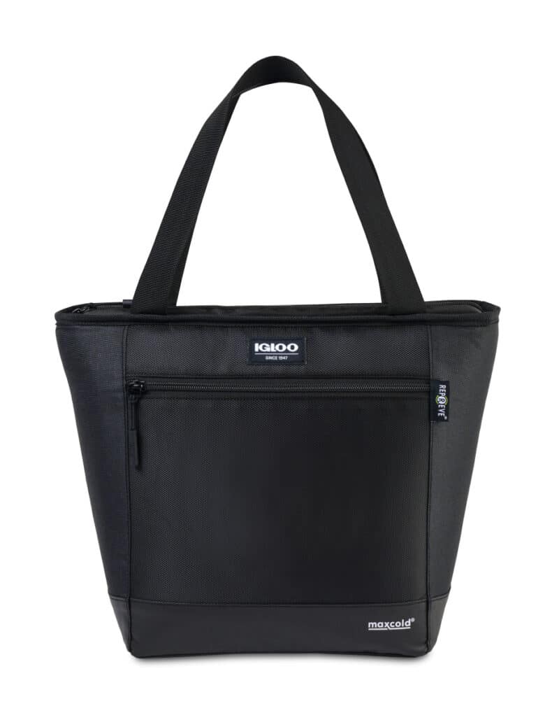 Custom Igloo® REPREVE Tote Cooler - Black with Company Logo - Personalized Bulk Corporate Gift - 1