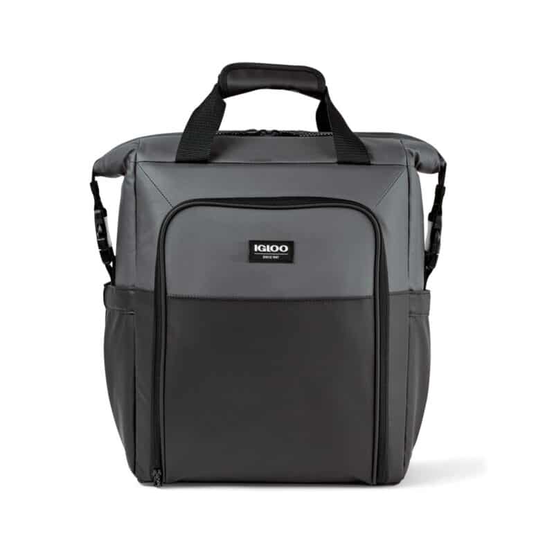 Custom Igloo® Seadrift™ Switch Backpack Cooler - Black-Grey with Company Logo - Personalized Bulk Corporate Gift - 1