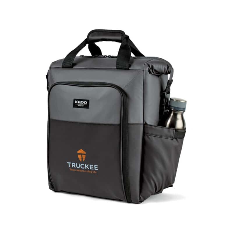 Custom Igloo® Seadrift™ Switch Backpack Cooler - Black-Grey with Company Logo - Personalized Bulk Corporate Gift - 2