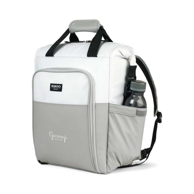 Custom Igloo® Seadrift™ Switch Backpack Cooler - White-Grey with Company Logo - Personalized Bulk Corporate Gift - 2