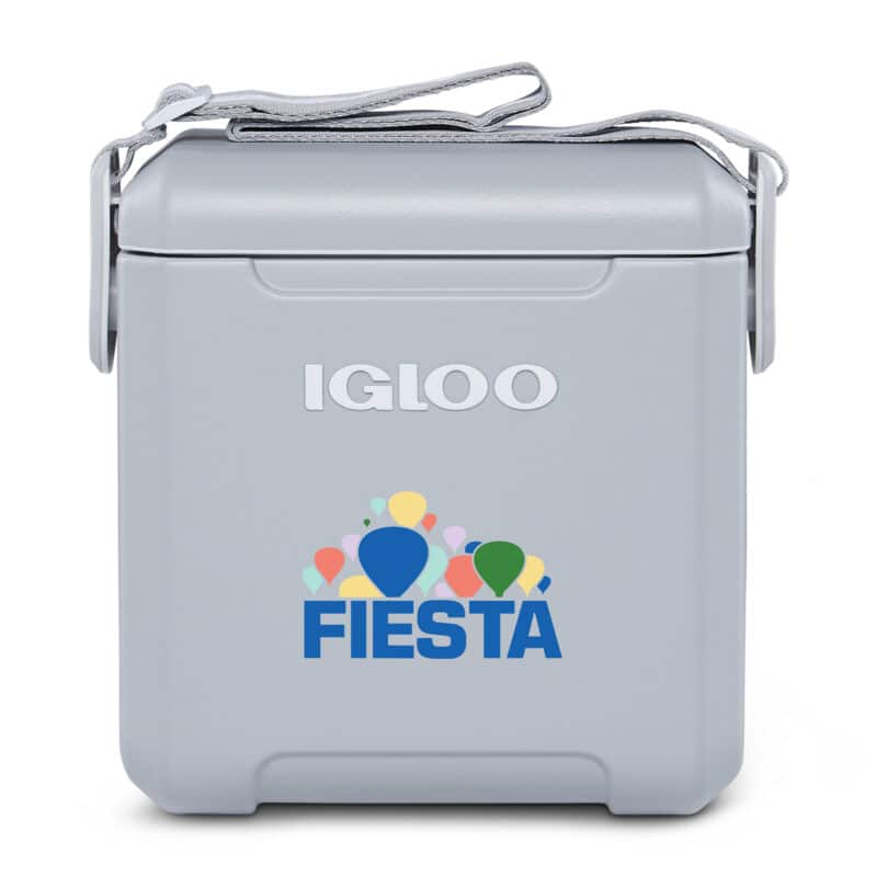 Custom Igloo® Tag Along Too Cooler - Light Grey with Company Logo - Personalized Bulk Corporate Gift