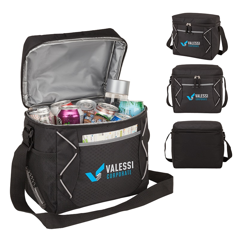 Custom Monterey 16-Can Cooler Bag with Diamond 420D with Company Logo - Personalized Bulk Corporate Gift