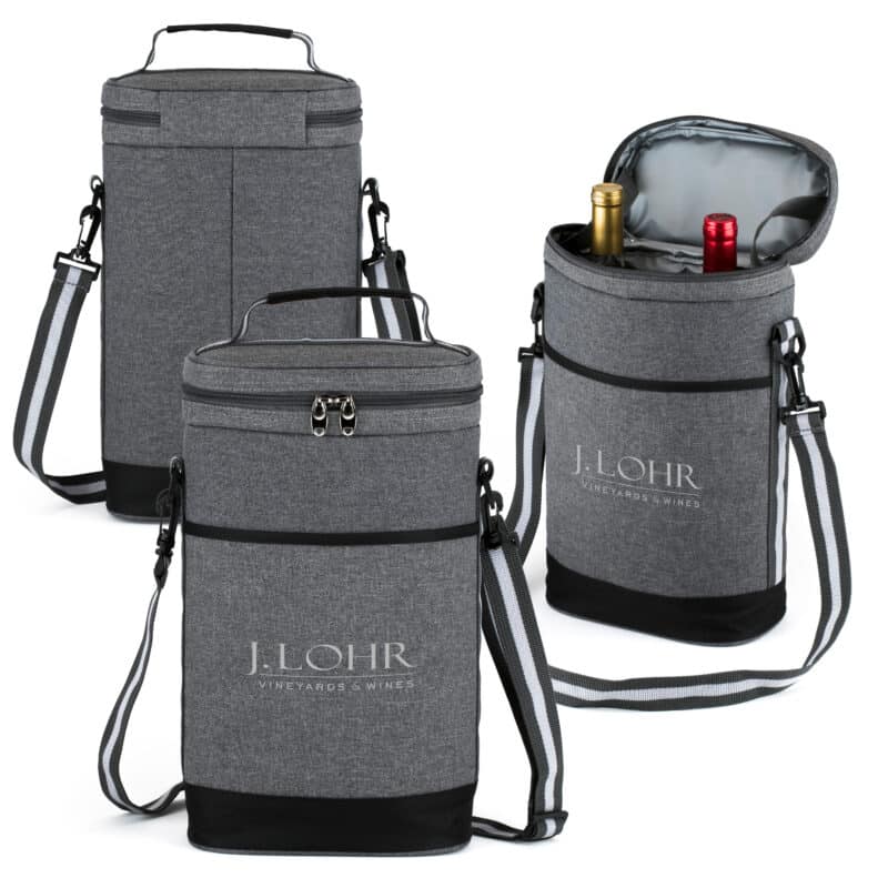 Custom Paso Robles Wine Bottle Cooler Bag with Company Logo - Personalized Bulk Corporate Gift