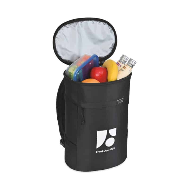 Custom Renew rPET Backpack Cooler - Black with Company Logo - Personalized Bulk Corporate Gift - 2