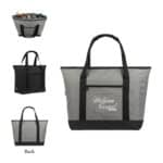 Custom Shoreline RPET 24-Can Cooler Tote Bag with Company Logo - Personalized Bulk Corporate Gift - 3
