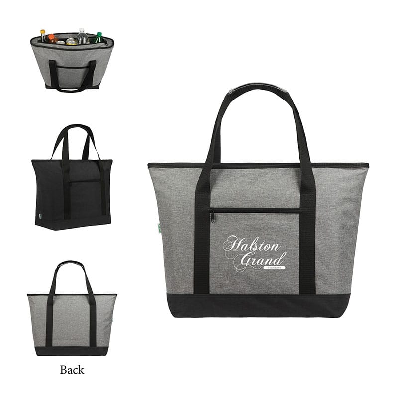 Custom Shoreline RPET 24-Can Cooler Tote Bag with Company Logo - Personalized Bulk Corporate Gift - 3