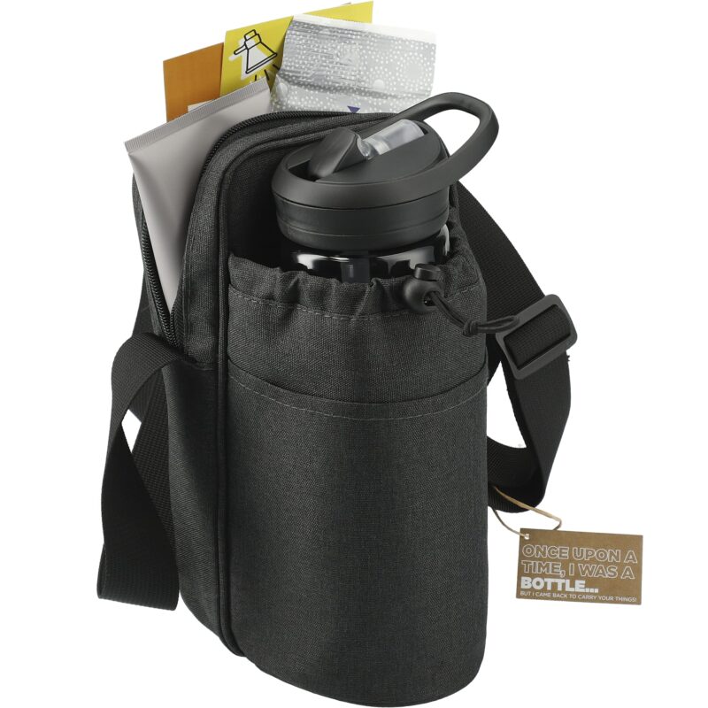 Custom Traver rPET Adjustable Bottle Sling Cooler w/Pouch with Company Logo - Personalized Bulk Corporate Gift - 4