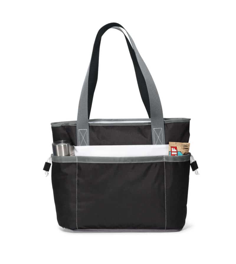 Custom Vineyard Insulated Tote - Black with Company Logo - Personalized Bulk Corporate Gift - 1