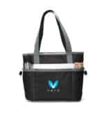 Custom Vineyard Insulated Tote - Black with Company Logo - Personalized Bulk Corporate Gift