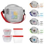 Custom Adventure Cooler Nested Bagged Lunch Set with Company Logo - Personalized Bulk Corporate Gift