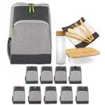 Custom Bay Cooler Backpack Glass Lunch Set with Company Logo - Personalized Bulk Corporate Gift - 1