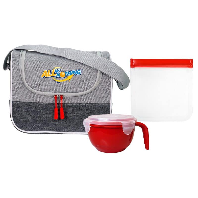 Custom Bay Noodle & Sandwich Cooler Set with Company Logo - Personalized Bulk Corporate Gift - 4