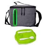 Custom Locking Lid Oval Cooler Lunch Set with Company Logo - Personalized Bulk Corporate Gift - 6