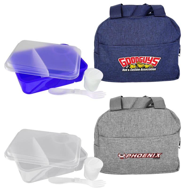 Custom On The Go Heathered Cooler with Company Logo - Personalized Bulk Corporate Gift