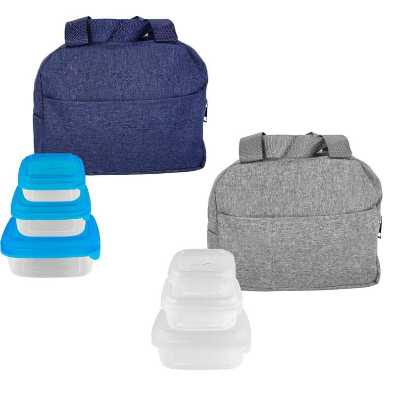 Custom Portion Control Heathered Cooler with Company Logo - Personalized Bulk Corporate Gift - 1