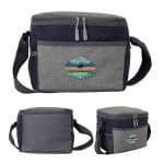 Custom Quilted Emblem Lunch Cooler with Company Logo - Personalized Bulk Corporate Gift
