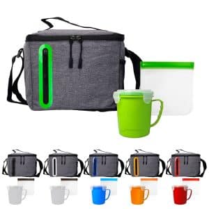 Custom Soup & Sandwich Oval Cooler Lunch Set with Company Logo - Personalized Bulk Corporate Gift - 1