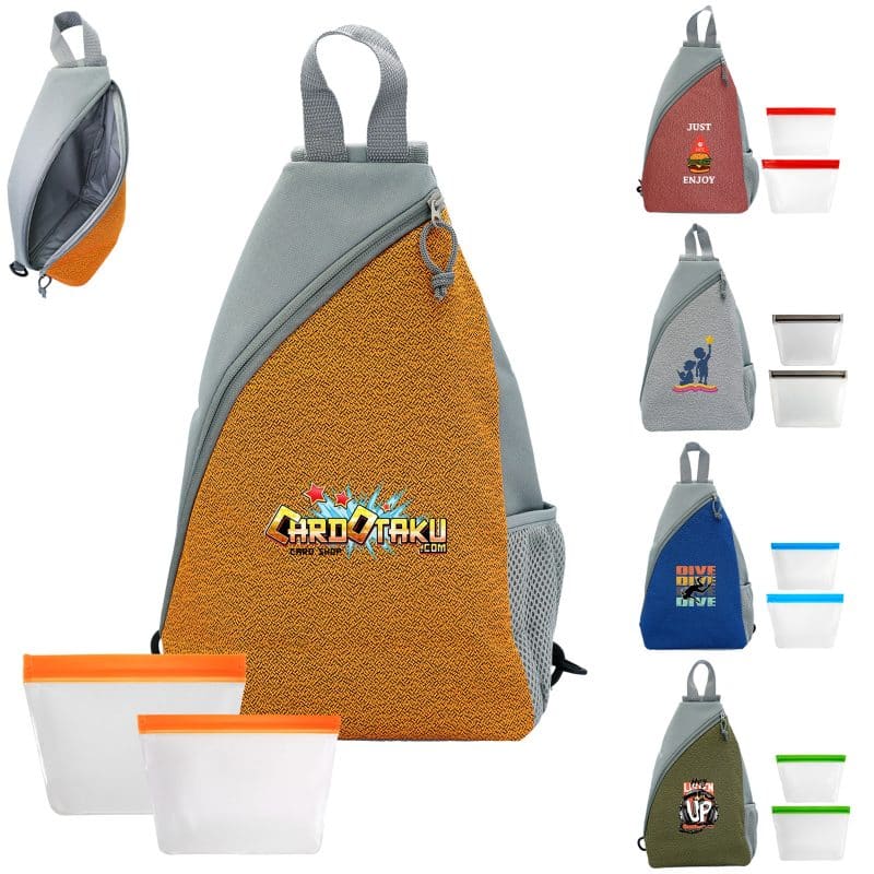 Custom Speck Sling Cooler Bagged Set with Company Logo - Personalized Bulk Corporate Gift
