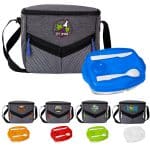 Custom Victory Locking Lid Lunch Cooler Set with Company Logo - Personalized Bulk Corporate Gift