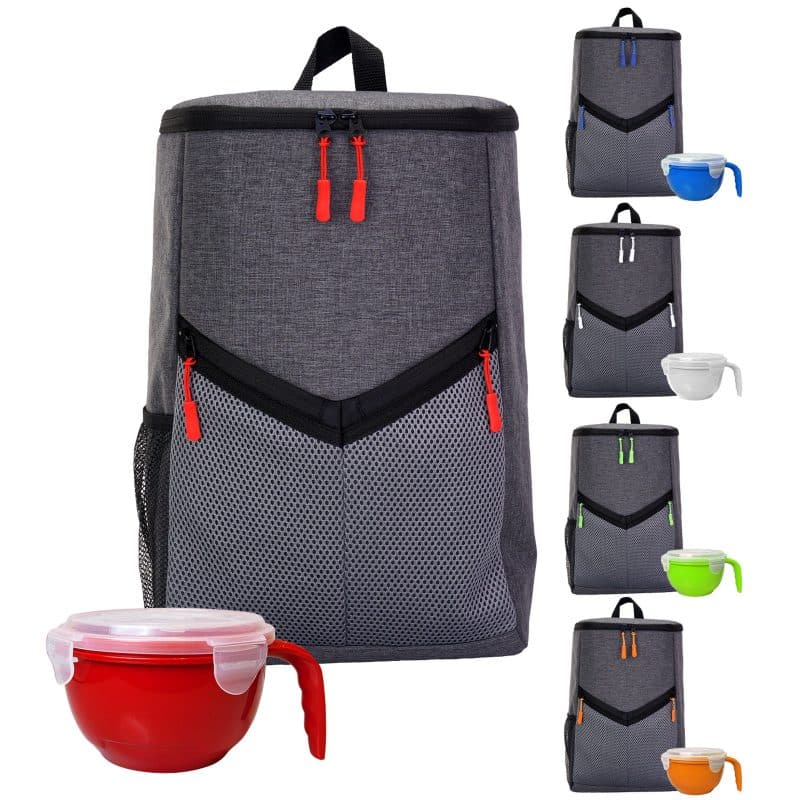 Custom Victory Noodle Backpack Cooler Set with Company Logo - Personalized Bulk Corporate Gift - 1