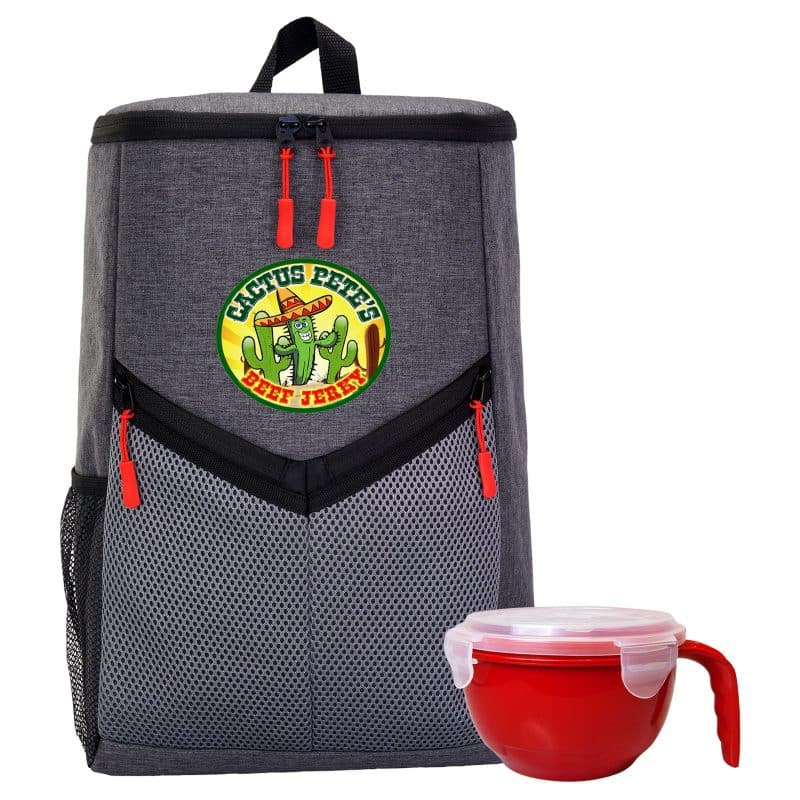 Custom Victory Noodle Backpack Cooler Set with Company Logo - Personalized Bulk Corporate Gift - 8