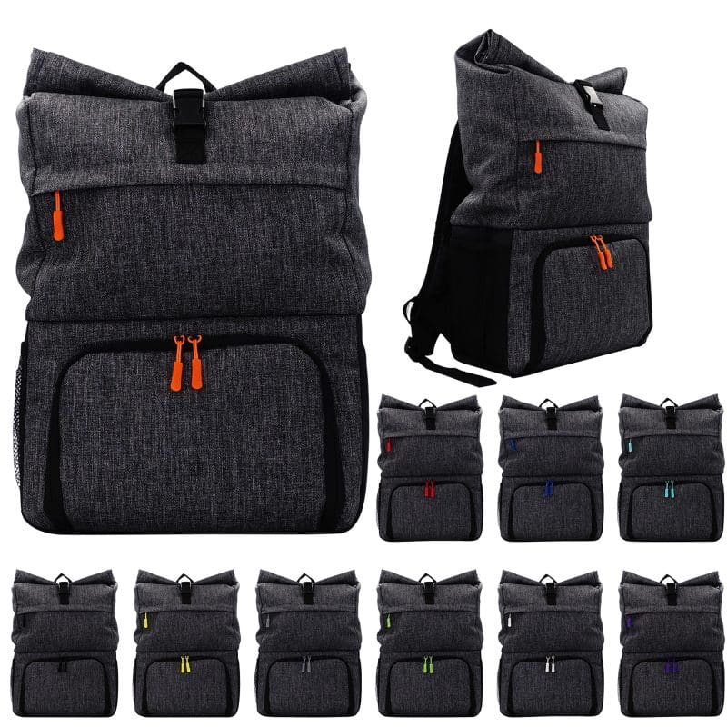 Custom X Line Emblem Backpack Cooler Combo with Company Logo - Personalized Bulk Corporate Gift - 1