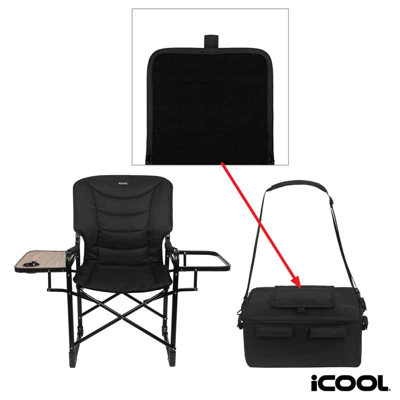 Custom iCOOL Twin Peaks Deluxe Camping Chair With 18-Can Cooler with Company Logo - Personalized Bulk Corporate Gift - 1
