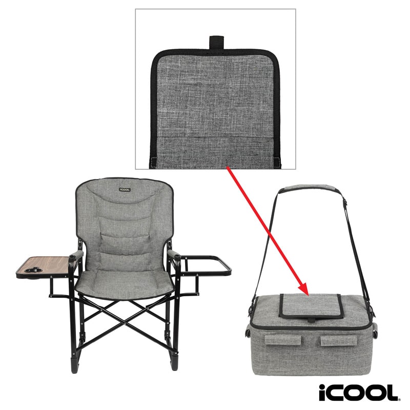 Custom iCOOL Twin Peaks Deluxe Camping Chair With 18-Can Cooler with Company Logo - Personalized Bulk Corporate Gift - 2