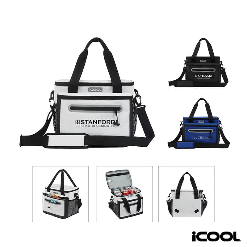 Custom iCOOL Vail 24-Can Cooler Bag with Company Logo - Personalized Bulk Corporate Gift