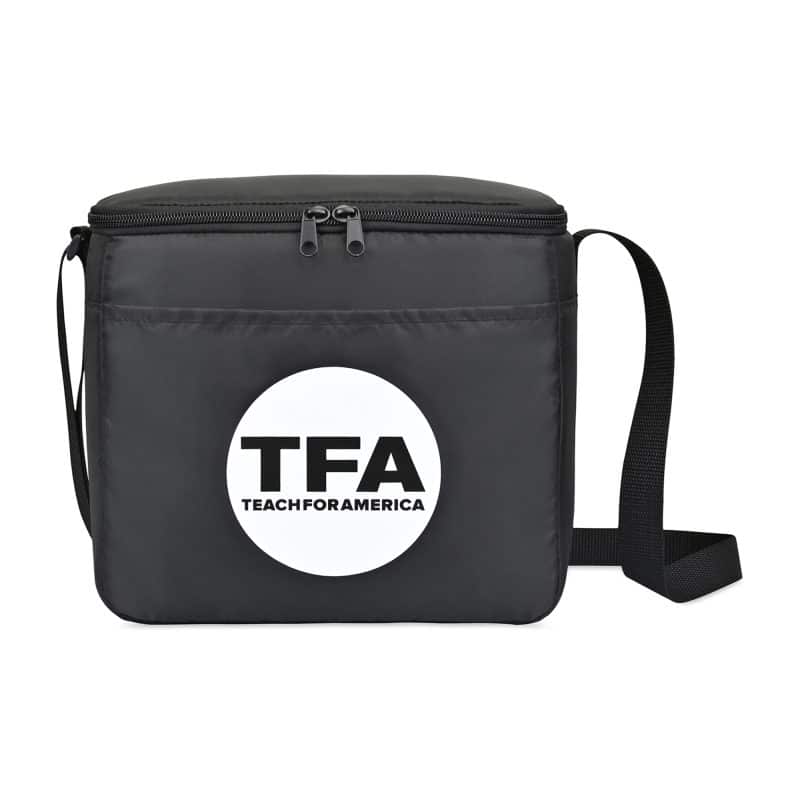 Custom Arlo rPET 9 Can Box Cooler - Black with Company Logo - Personalized Bulk Corporate Gift