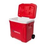 Custom Igloo® Profile II 28 Qt Roller Cooler - White-Red Star with Company Logo - Personalized Bulk Corporate Gift - 5
