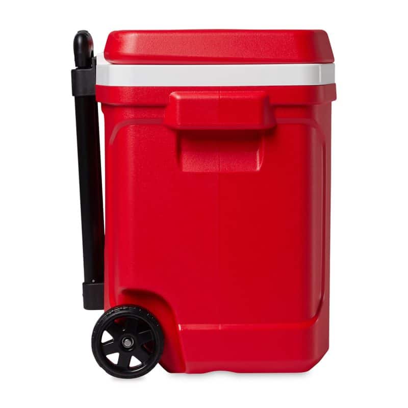 Custom Igloo® Profile II 28 Qt Roller Cooler - White-Red Star with Company Logo - Personalized Bulk Corporate Gift - 7