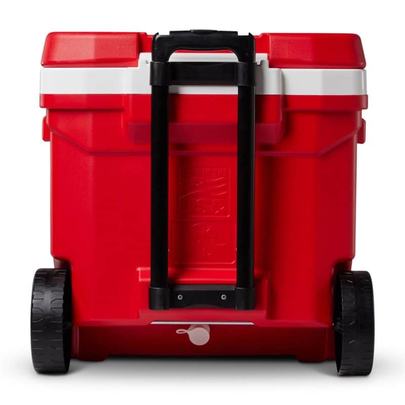 Custom Igloo® Profile II 60 Qt Roller Cooler - White-Red Star with Company Logo - Personalized Bulk Corporate Gift - 6