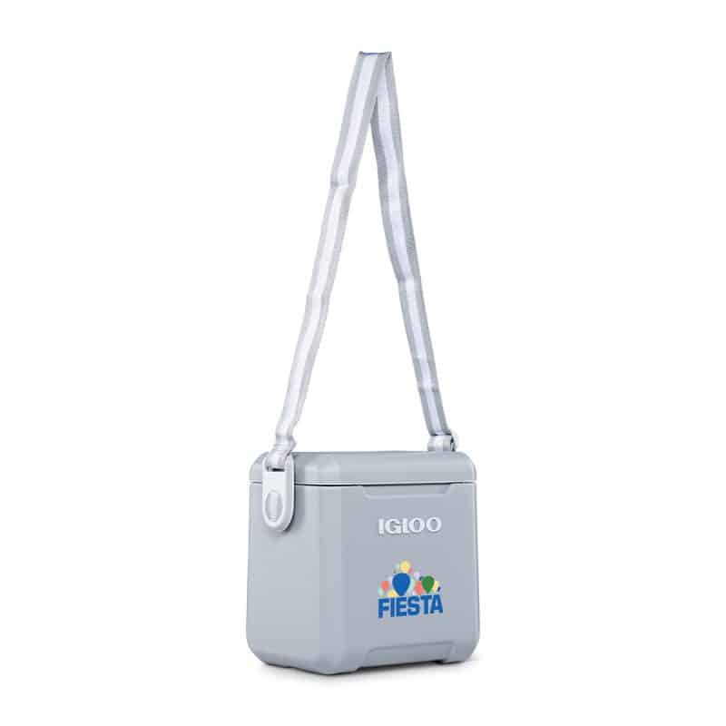 Custom Igloo® Tag Along Too Cooler - Light Grey with Company Logo - Personalized Bulk Corporate Gift - 7