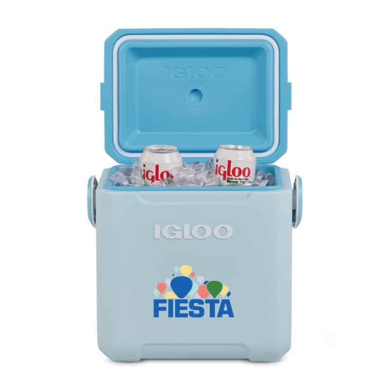 Custom Igloo® Tag Along Too Cooler - Powder Blue with Company Logo - Personalized Bulk Corporate Gift - 3