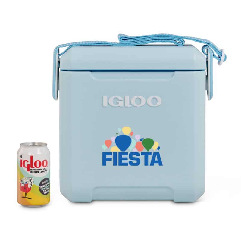 Custom Igloo® Tag Along Too Cooler - Powder Blue with Company Logo - Personalized Bulk Corporate Gift - 6