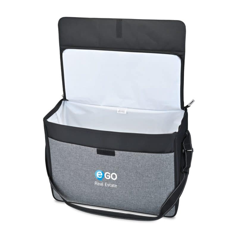 Custom KEEPCOOL® Oslo Messenger Cooler - Ash-Black with Company Logo - Personalized Bulk Corporate Gift - 7