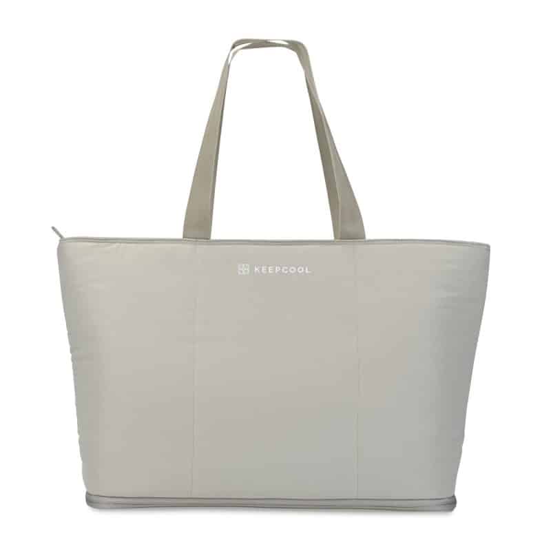 Custom KEEPCOOL® Rio Quilted Expandable Cooler - Latte with Company Logo - Personalized Bulk Corporate Gift - 1