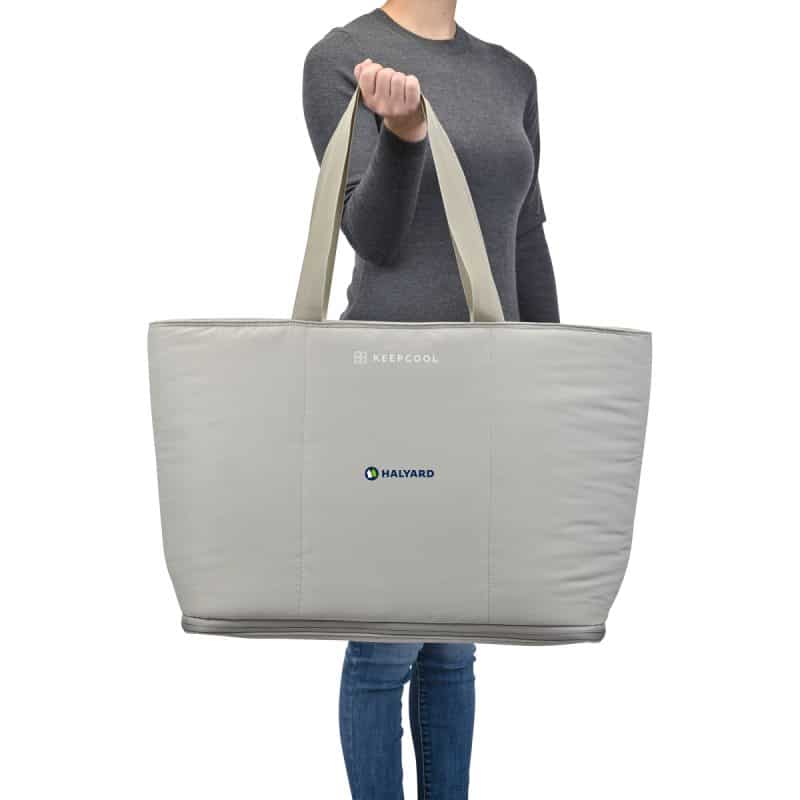 Custom KEEPCOOL® Rio Quilted Expandable Cooler - Latte with Company Logo - Personalized Bulk Corporate Gift - 2